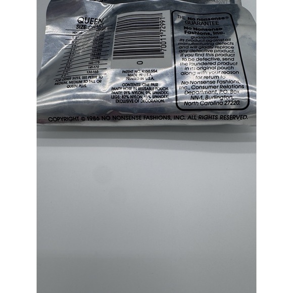 Vintage No Nonsense Light Support Pantyhose Queen 61 Tan NOS - Picture 3 of 5